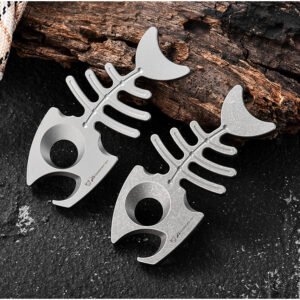 Titanium Fishbone Bottle Opener – Grade 5 Titanium EDC Pocket Tool for Everyday Carry