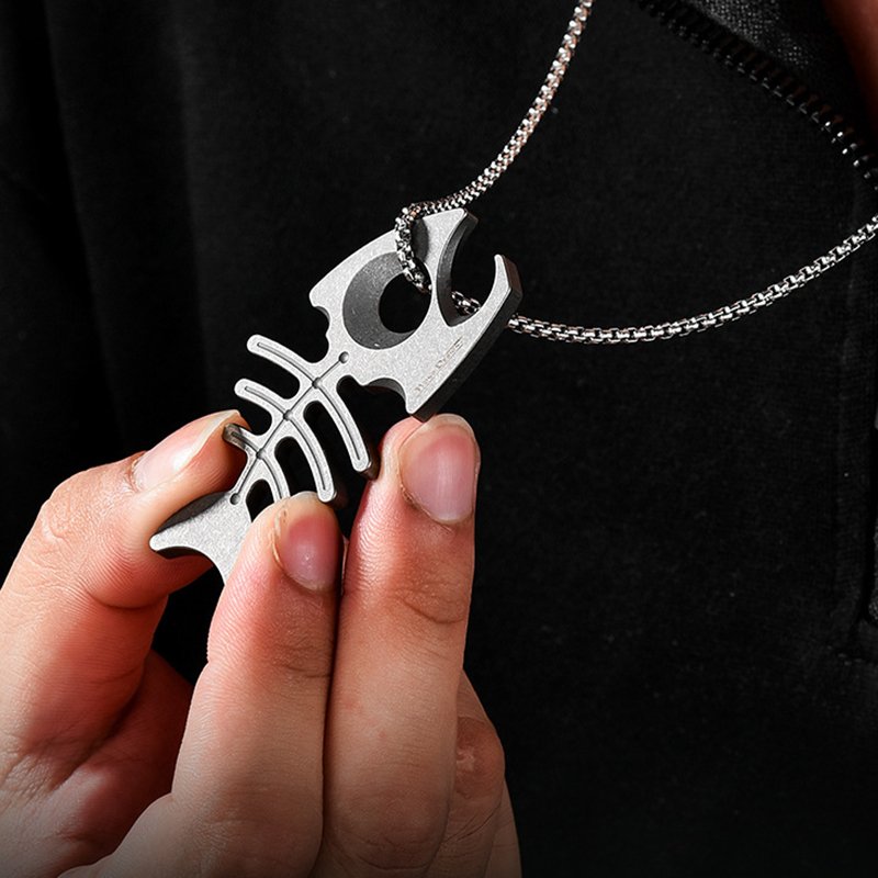 Titanium Fishbone Bottle Opener – Grade 5 Titanium EDC Pocket Tool for Everyday Carry - Image 6