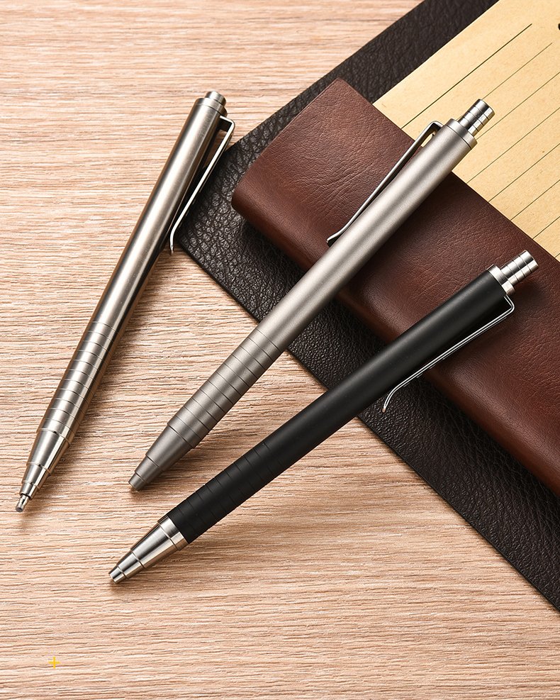 Titanium Push Type Pen with G-2 Refill - Image 2